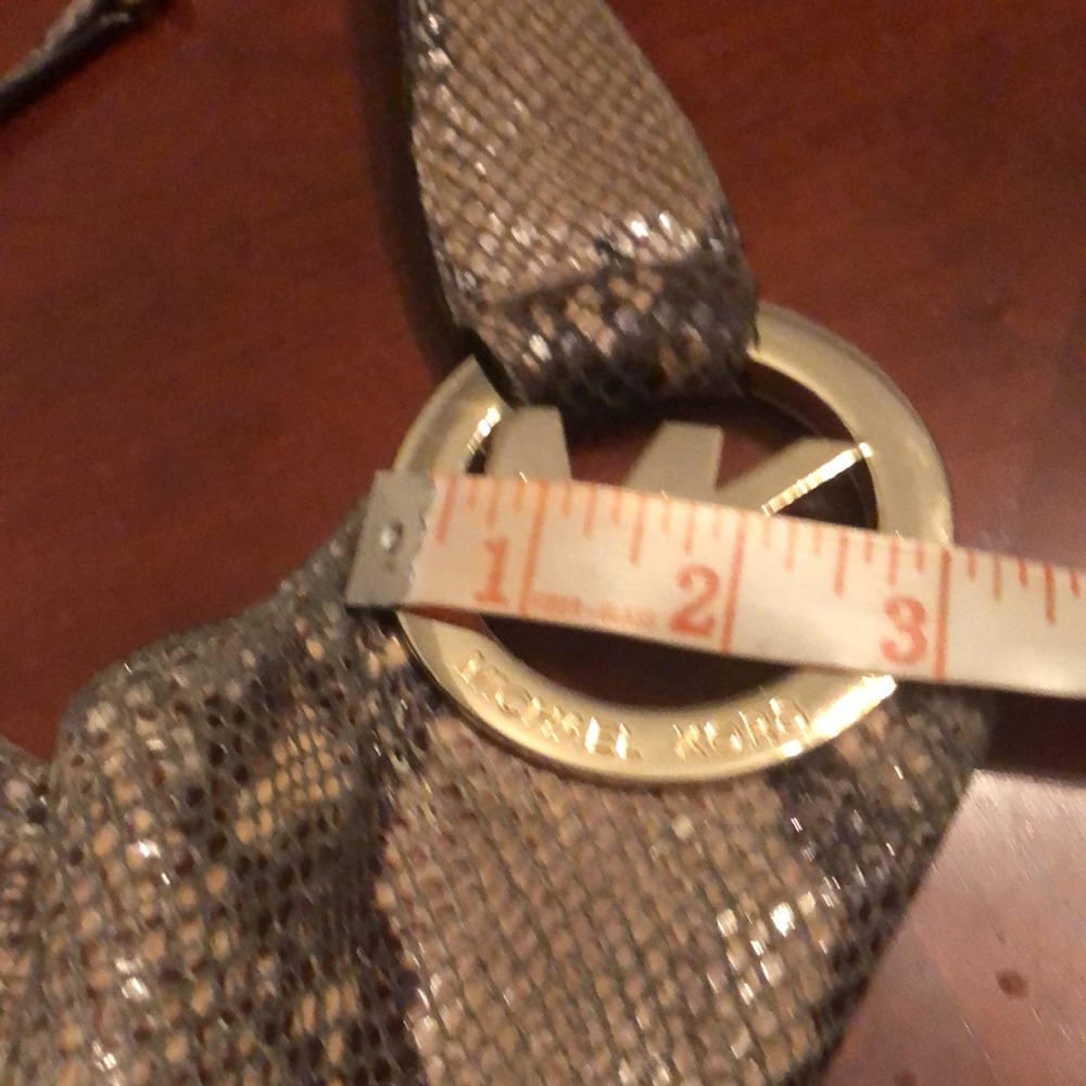 Prwnd Michael kors hobo hand bag leather green and black snake print - Picture 8 of 12